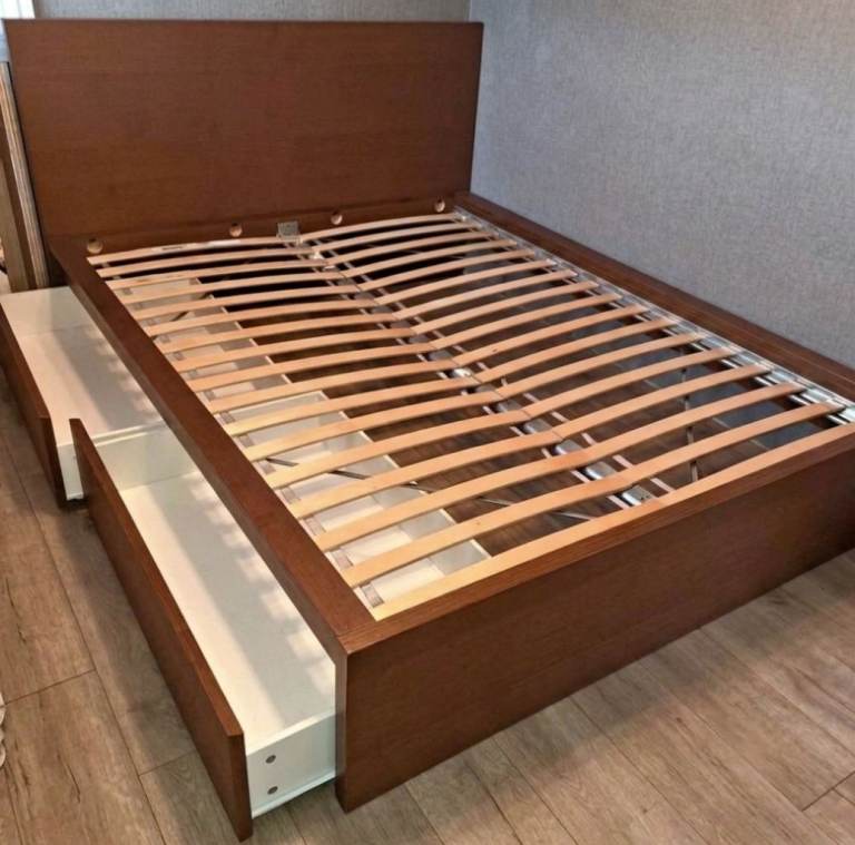 King Size IKEA Malm Bed Frame With 2 Drawers [£120] (SAME DAY DELIVERY AVAILABLE)
