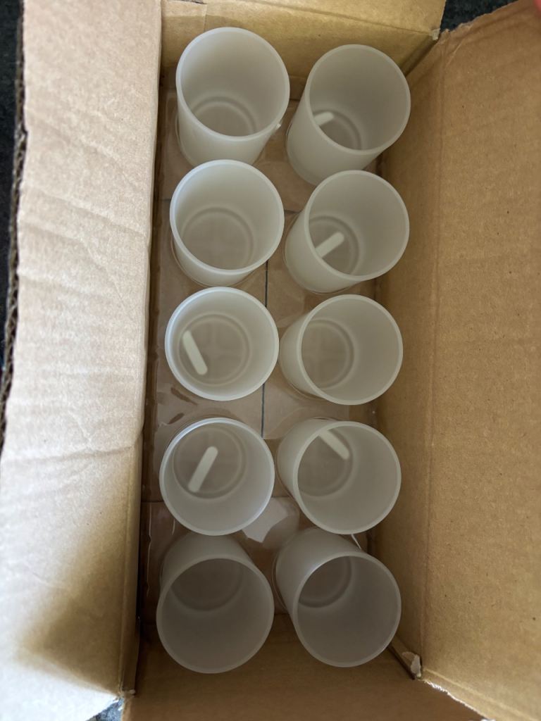 40 x White Frosted Glass Tea light Holders