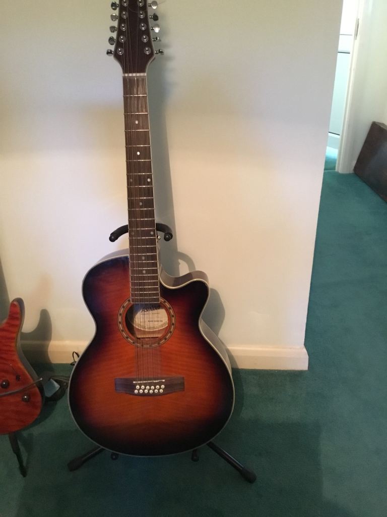 12-String Acoustic Guitar – Sunburst Finish, Good Condition