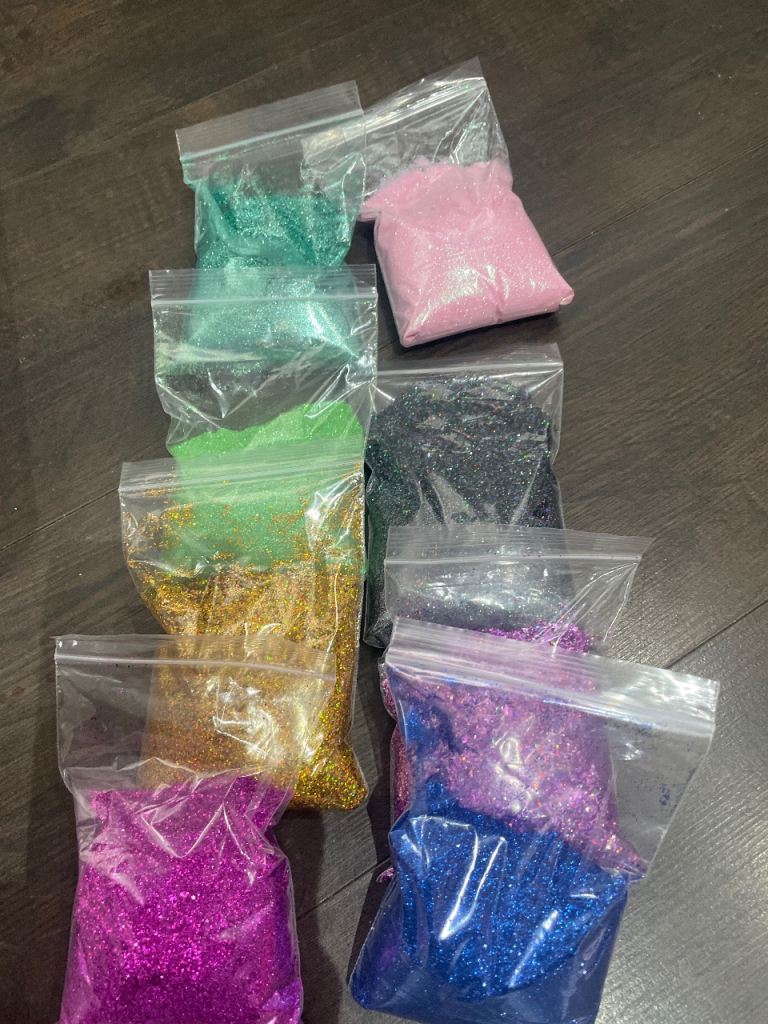 New Glitter Craft Bags – Various Colours