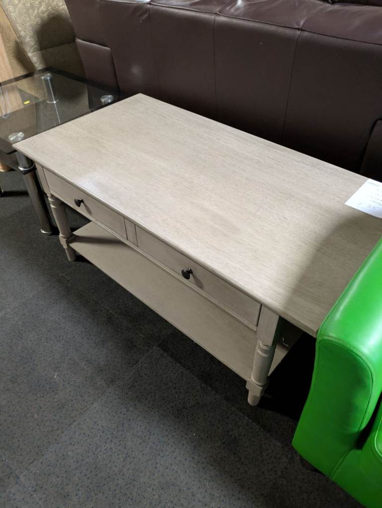 GREY COFFEE TABLE WITH DRAWERS
