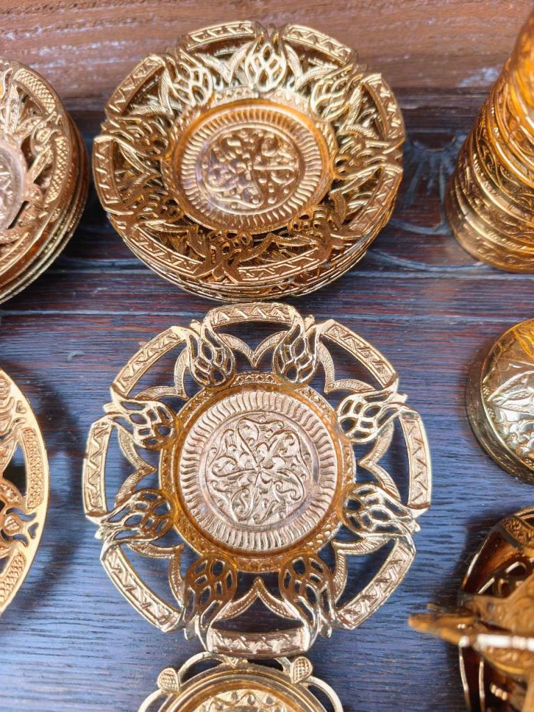 Ottoman Style Gold Turkish Coffee Cup Holders & Saucers Set - Zamak ...