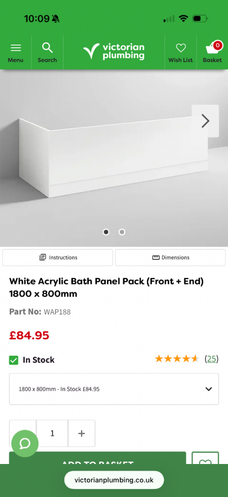 Bath panel & end 