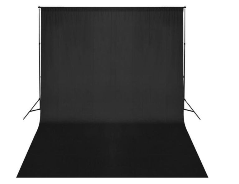 Title: vidaXL 3x3m Black Photography Backdrop & Stand – Complete Studio Setup – £30