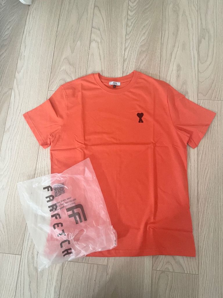 AMI Alexandre Mattiussi Orange T-Shirt - New with Tags L