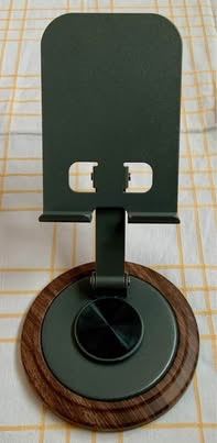 New Adjustable Metal Phone/Tablet Stand with Wooden Base