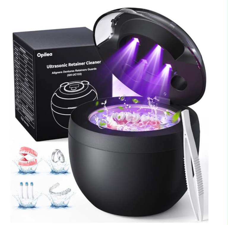 Opilee Ultrasonic Retainer Cleaner with UV-C – New, Black