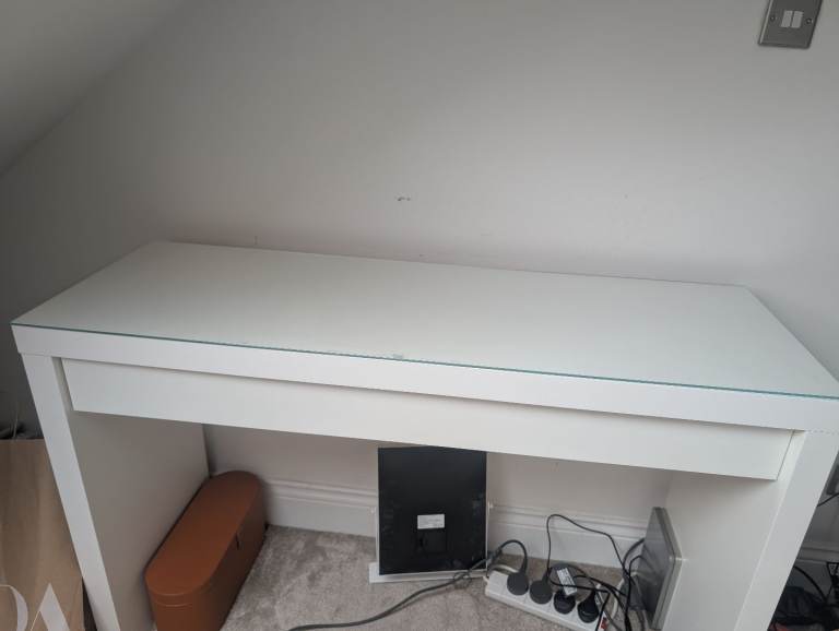 IKEA Malm White Dressing table with glass
