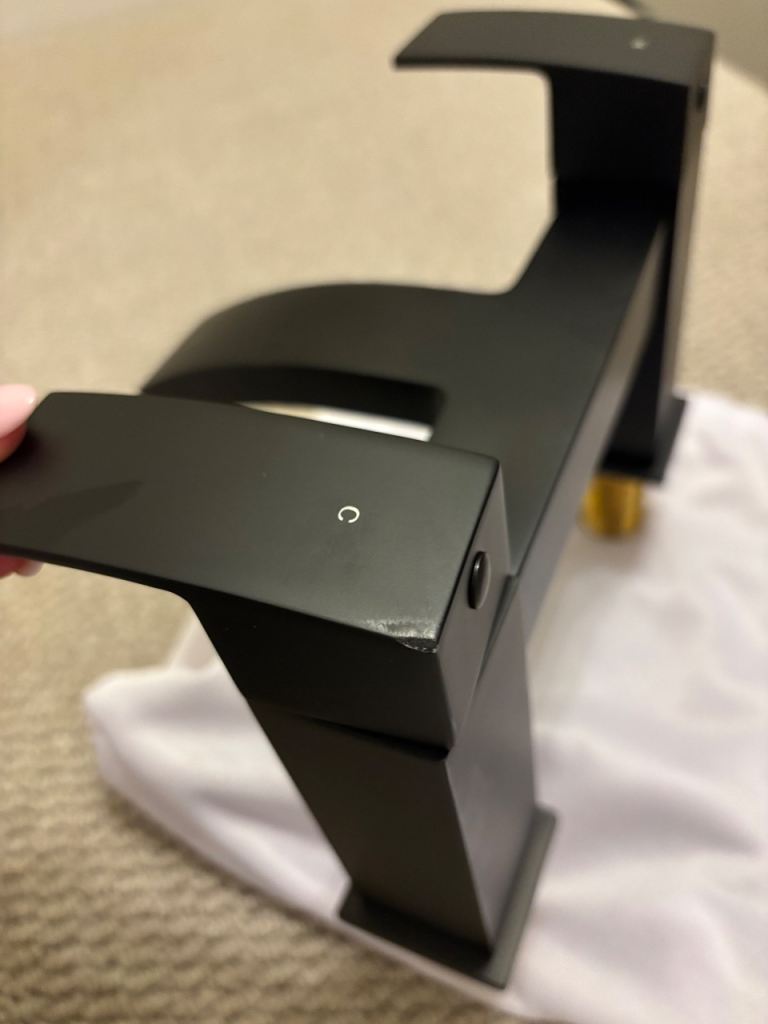 Matt Black Curve Waterfall Tap Dual Lever Bath Tap