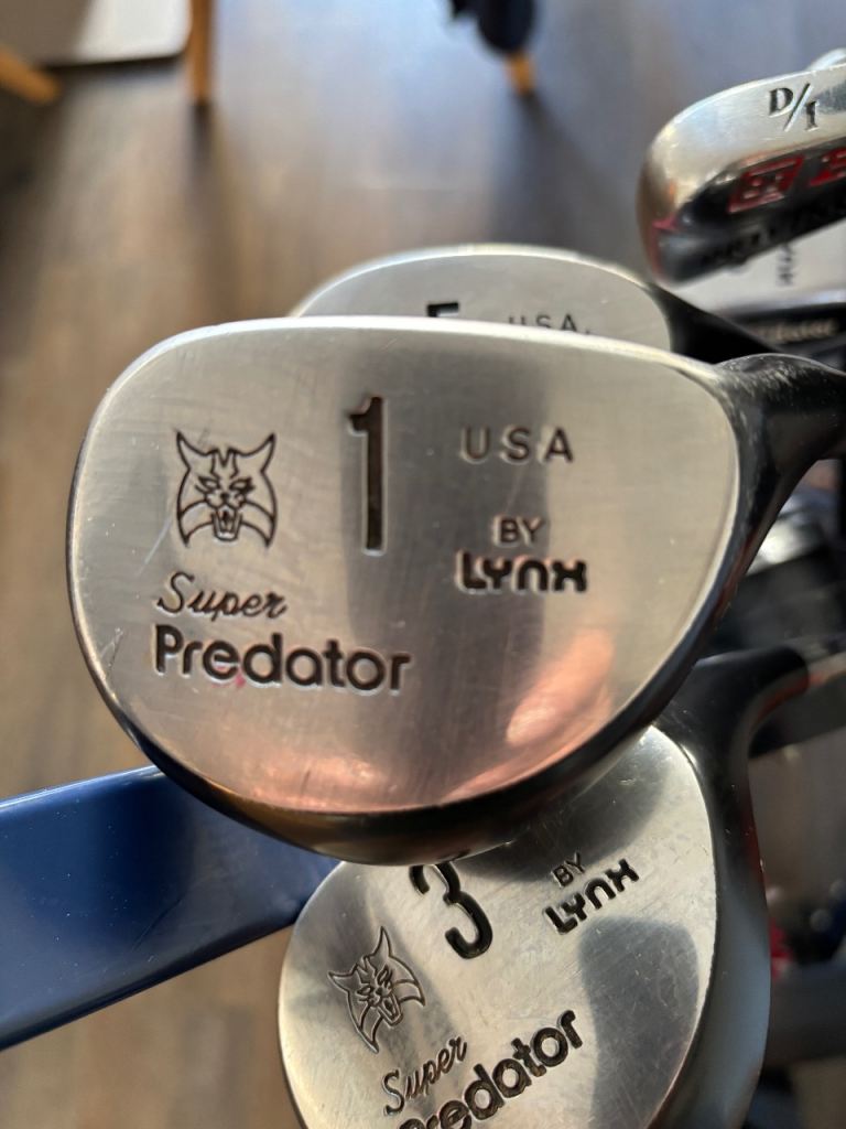 Full set of Gents Lynx Super Predator Golf Clubs Complete with Trolley and 90 brand new golf balls