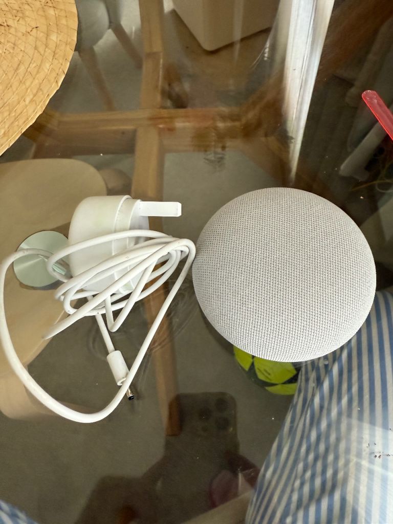 Google Nest Mini Smart Speaker with Power Adapter - Good Condition