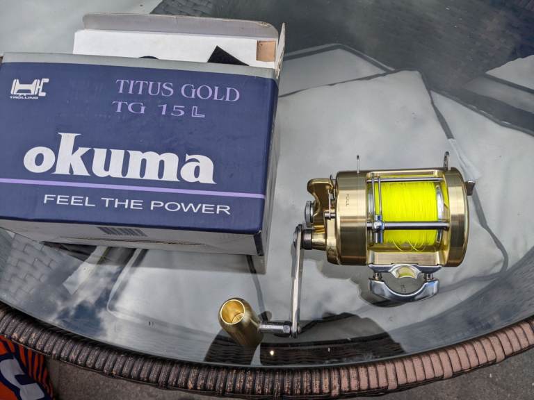 image for OKUMA titus gold tg 15l large, lever drag fishing reel top quality new unused 