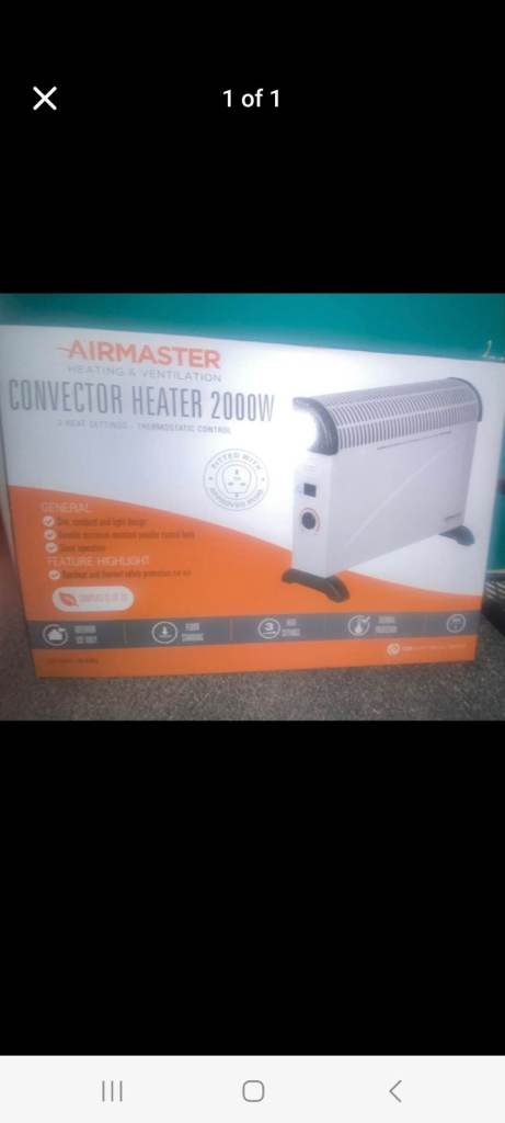 Airmaster Convector Heater 2000W – Brand New in Box