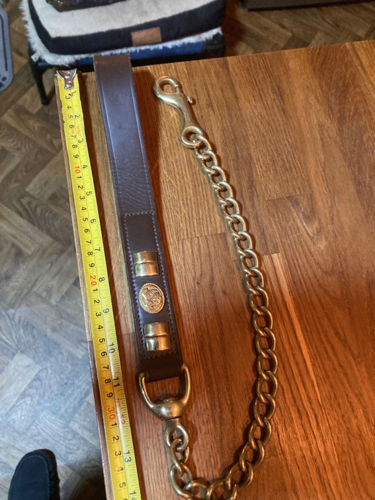 Brown Leather & Brass Staffy/Bull Dog Leader