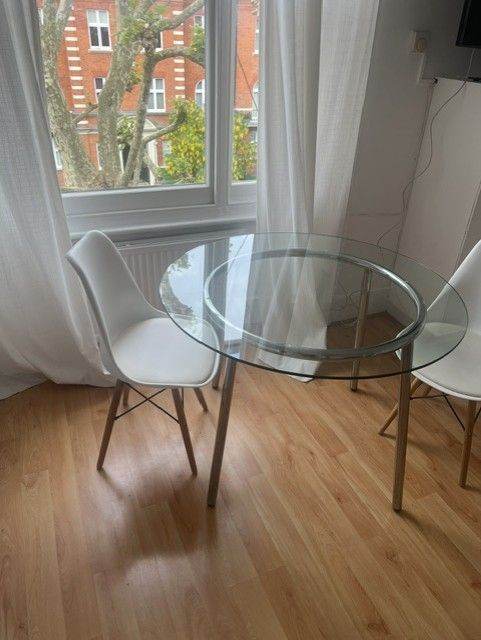 Chrome and Glass Dining table 
