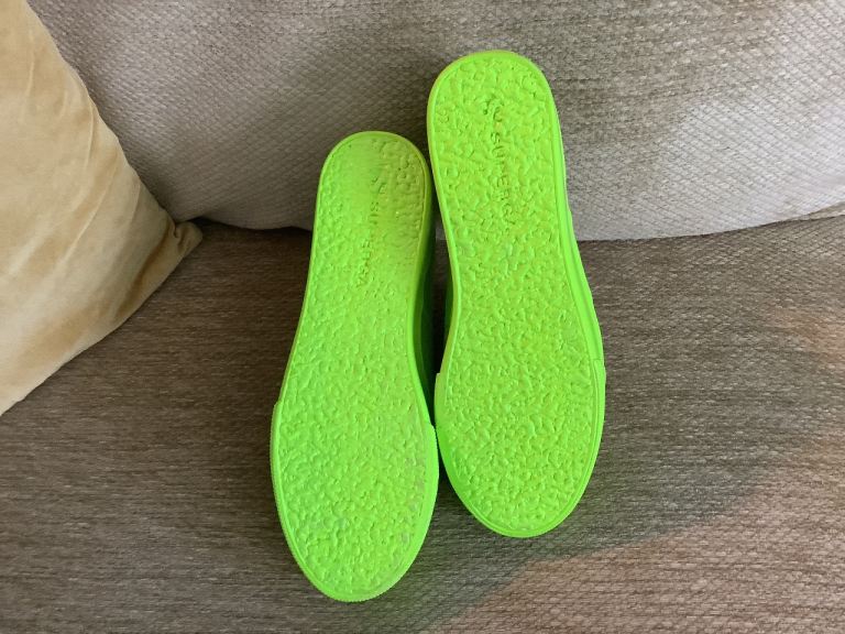 Superga Neon Green Platform Trainers – As Good As New