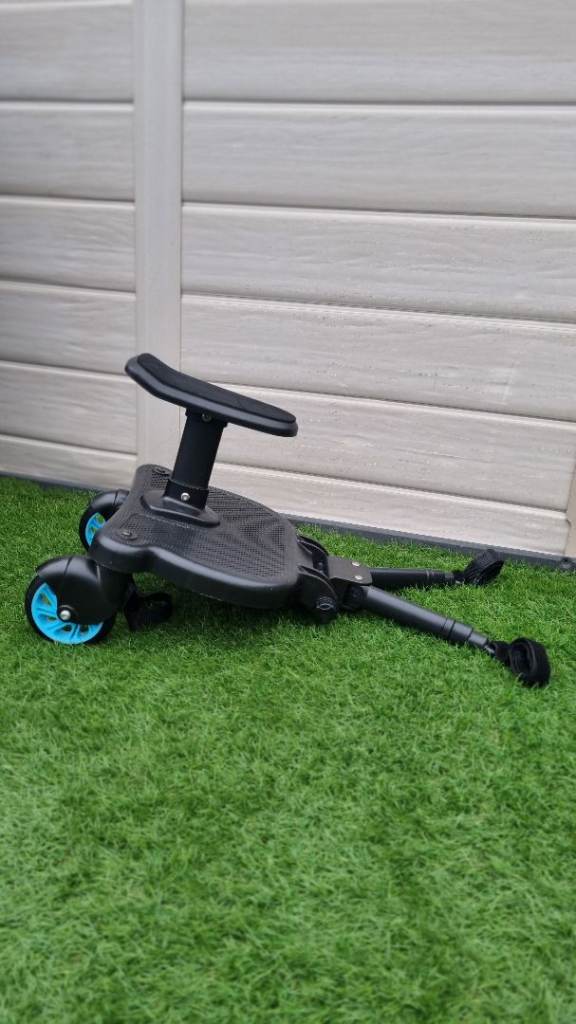 Pram Buggy Board with Seat – Black and Blue Wheels, Good Condition