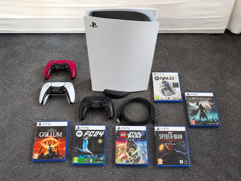 Sony PlayStation 5 Disc Edition with 3 Controllers and 5 Games – As Good As New