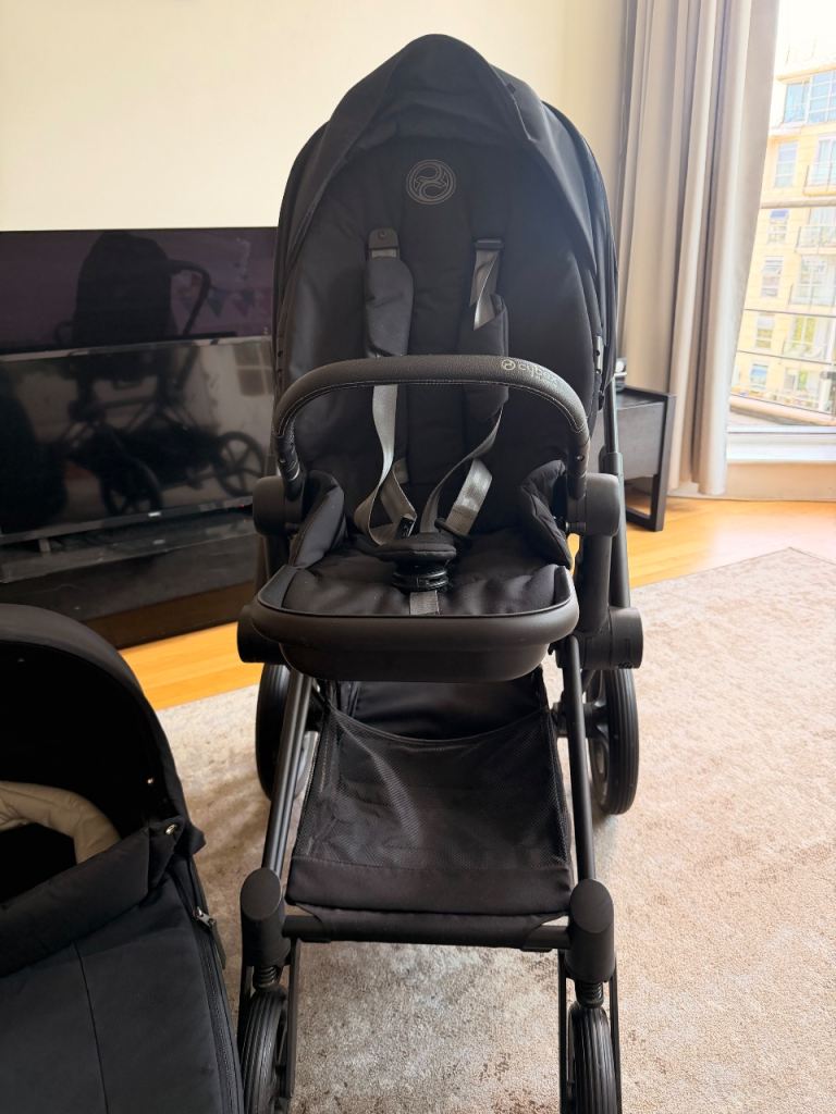 Cybex Priam Pushchair with Carrycot - Black, Good Condition