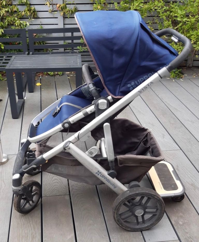 UPPAbaby VISTA V2 Pushchair & Bassinet – Blue, Good Condition