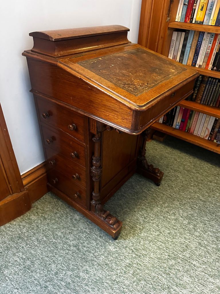 Antique Oak Bureau Writing Desk 