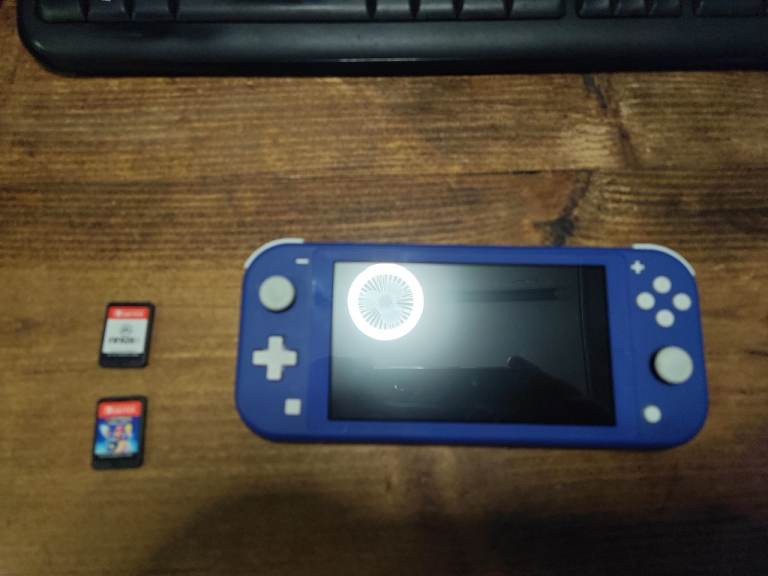 nintendo switch lite with 2 games