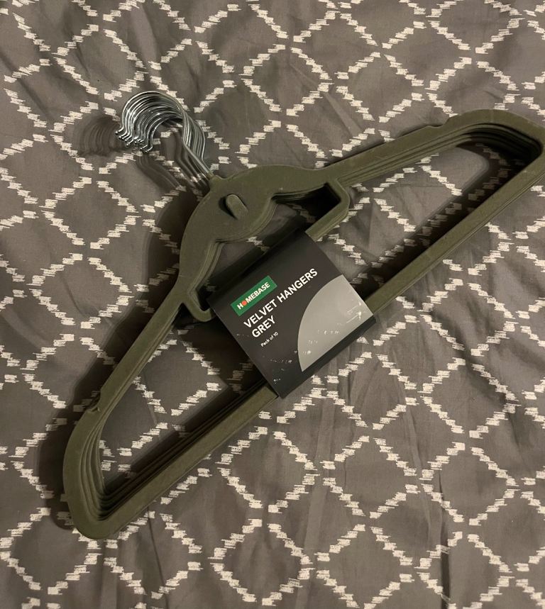 10 Grey Velvet Hangers 