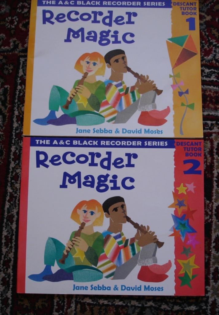 50p for 2x A & C black recorder magic series Descant tutor 1 & 2 Sebba