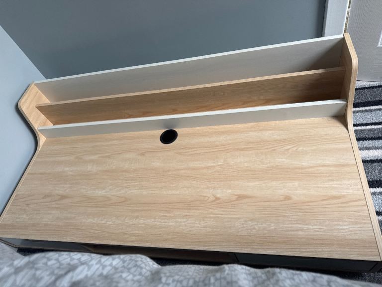 Light oak and white desk 