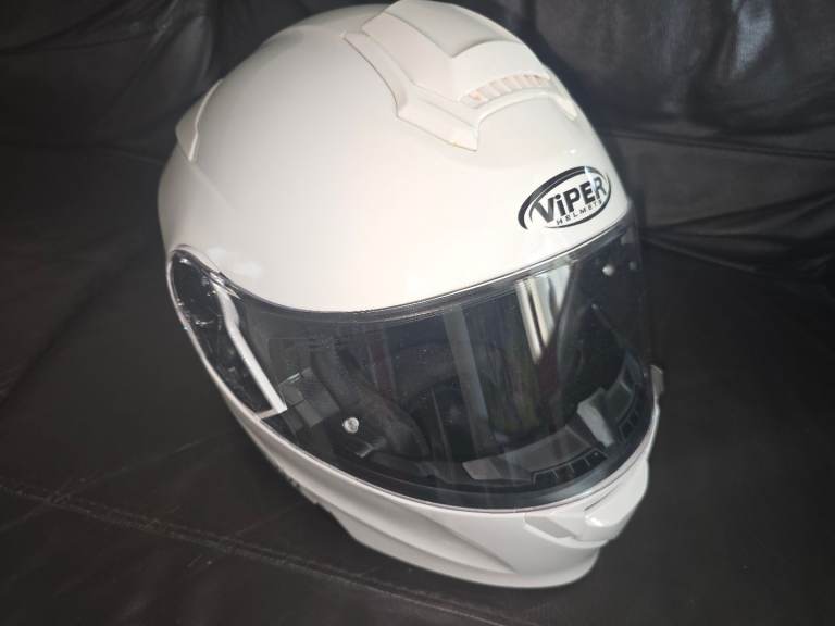 Viper Motorcycle Helmet – White, Good Condition