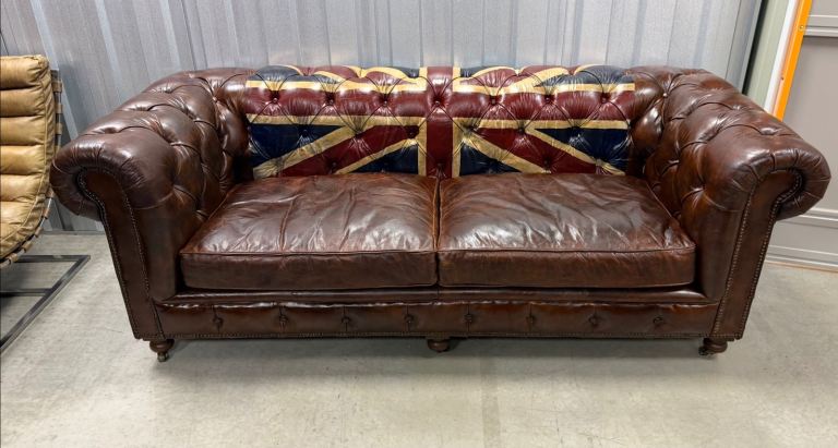 Designer Leather Chesterfield Sofa from Andrew Martin - Delivery Available  