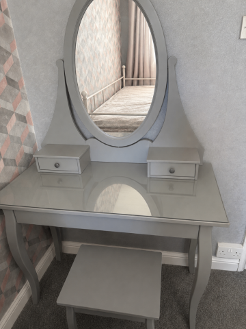 ikea grey dressing table Case Furniture Pala Vanity Dressing Table in Black main image 0