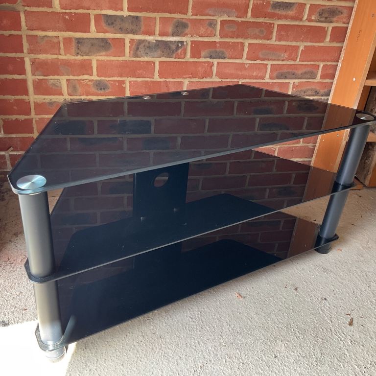 TV Stand Black Glass
