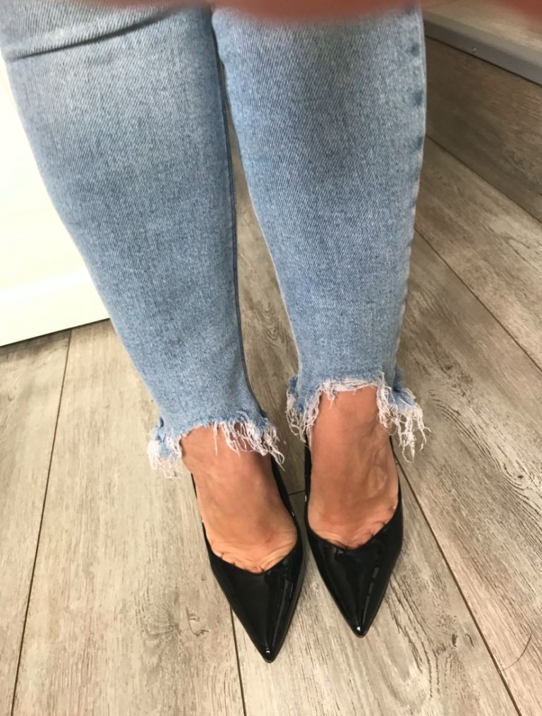 Black patent high heels 