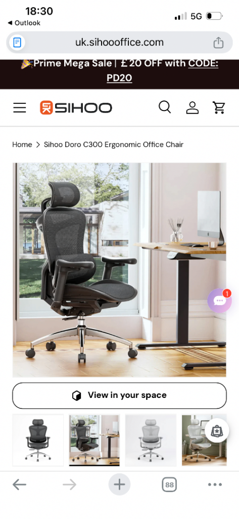 Sihoo Doro C300 Ergonomic Office Chair – Black, Good Condition