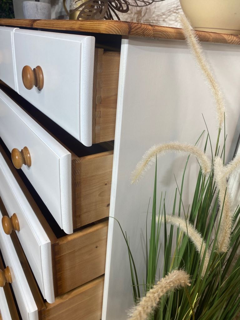 Solid pine chest of drawers