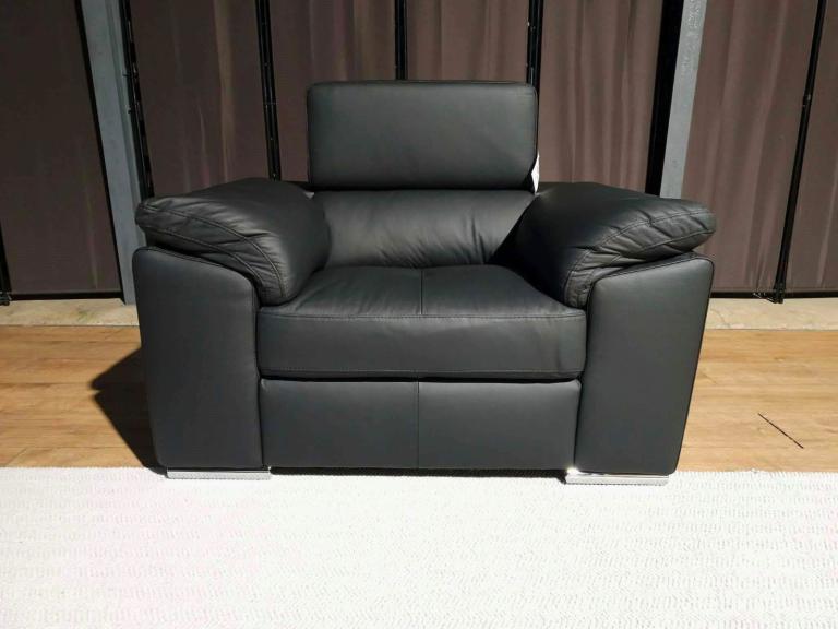 Unused Valencia Leather Armchair Black. RRP £695