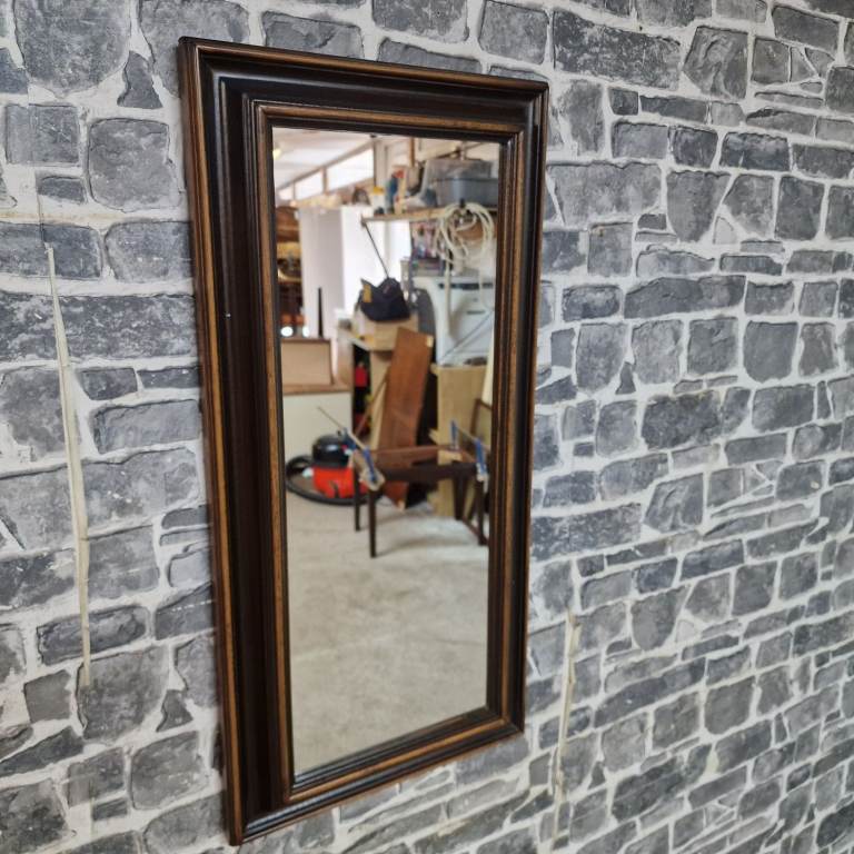 Classic Bronze & Espresso Tiered Rectangular Wall Mirror
