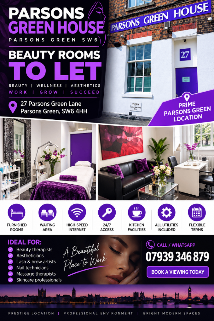 Beauty & Therapy Rooms to Rent in Parsons Green