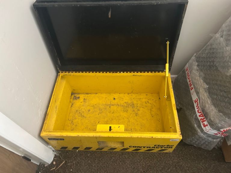 Clarke Contractor Metal Tool Storage Box - Yellow and Black