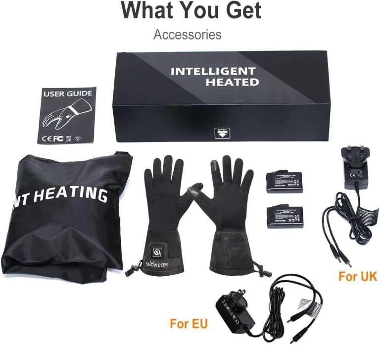 SNOW DEER Heated Glove Liner for Men and Women with Rechargable Battery for Outdoor Cycling