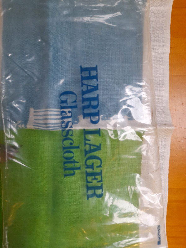 VERY RARE! 1970s HARP LAGER Glass Cloth- NEW 
