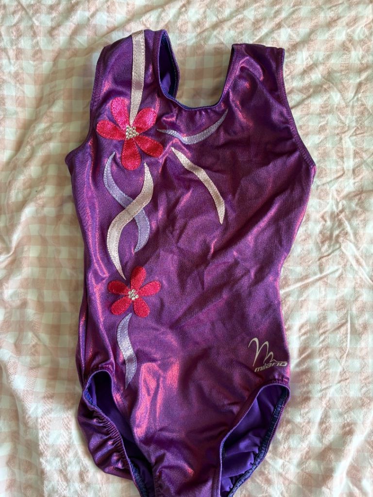 Milano Purple Gymnastics Leotard - Age 11-13, Good Condition