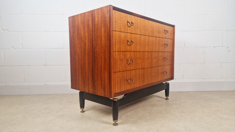 G Plan Liberanza Tola & Black Gold Label Vintage Mid Century Danish Design Chest of Drawers PG102
