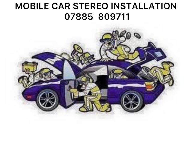 Mobile Car Van stereo audio Dashcam reverse camera parking snsr LED sub amp install fit installation