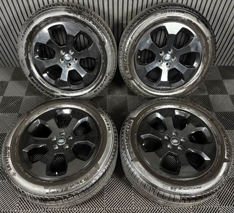 20'' GENUINE LAND ROVER DEFENDER 6 SPOKE BLACK 6011 ALLOY WHEELS TYRES ALLOYS