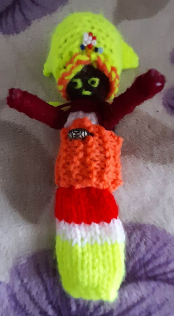 African Traditional Fertility Hand Knitted Doll 