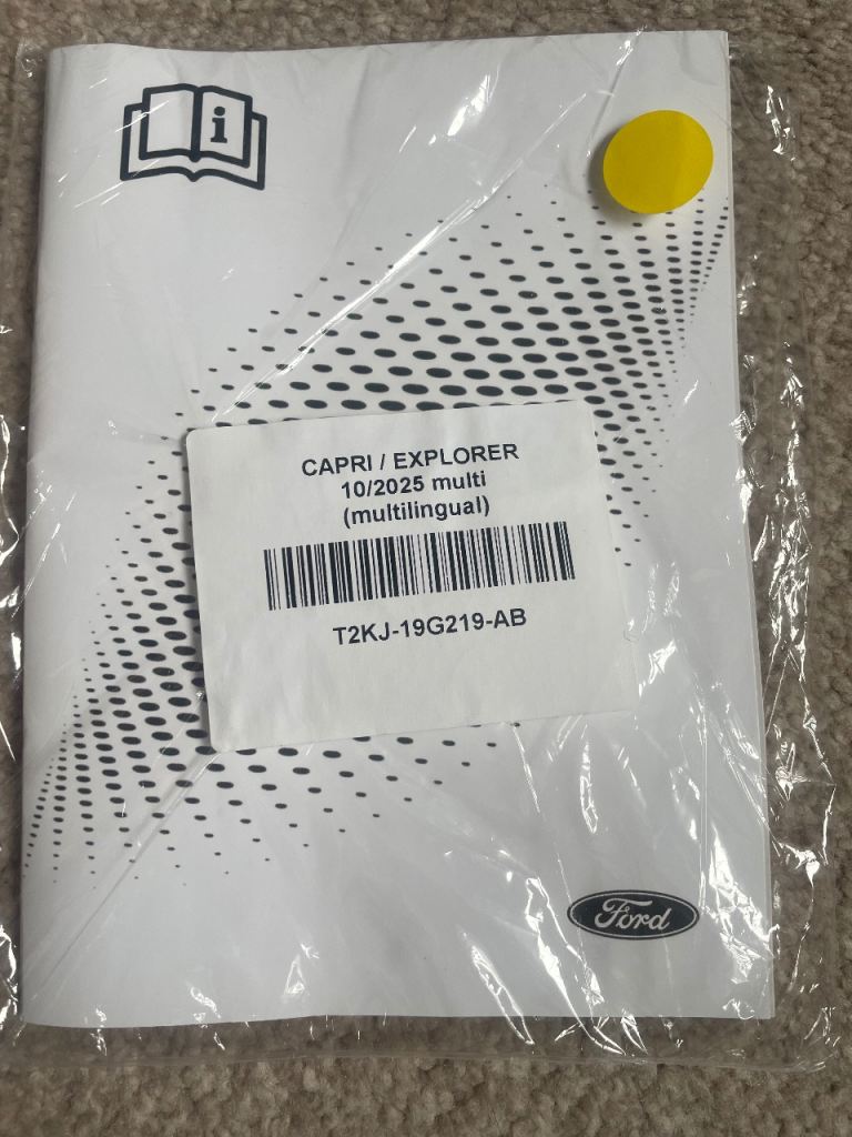 Ford Capri / Explorer 2025 Owner's Manual – New, Multilingual