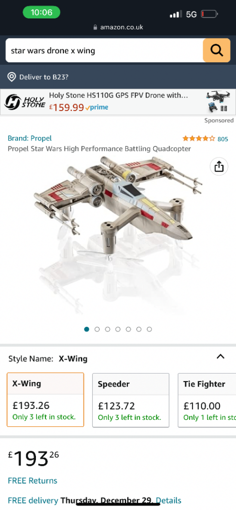 X-Wing battle drone