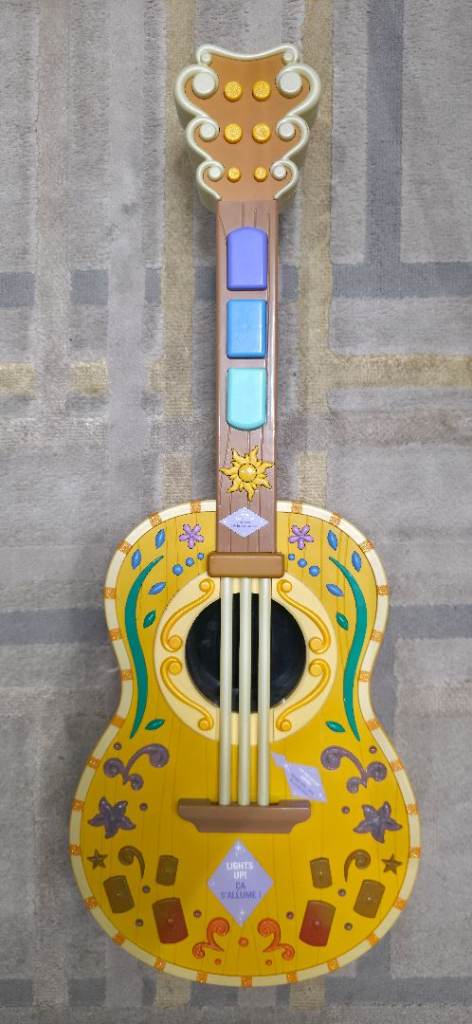 Kids' Wooden Toy Guitar – Yellow, Good Condition